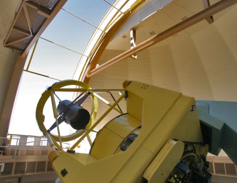 The interior of the duPont Telescope dome