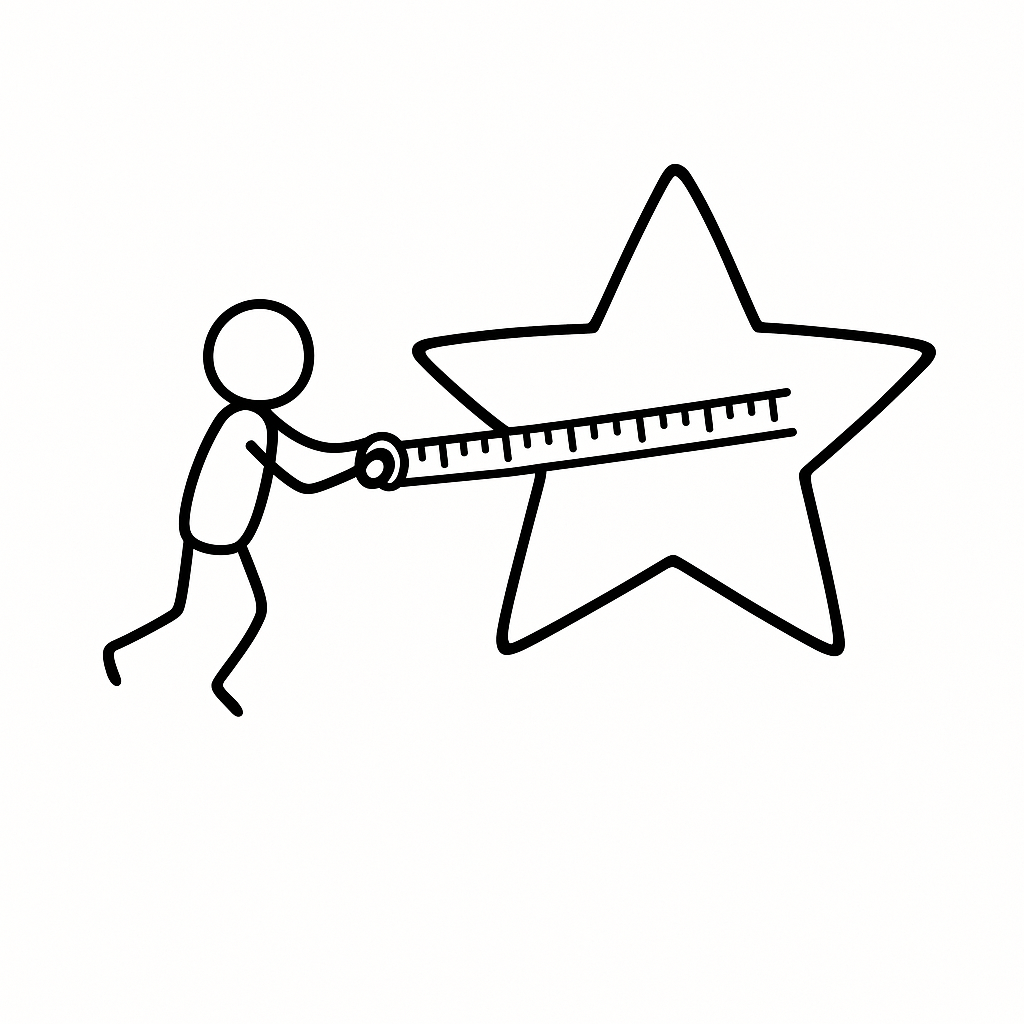 a figure measuring a star